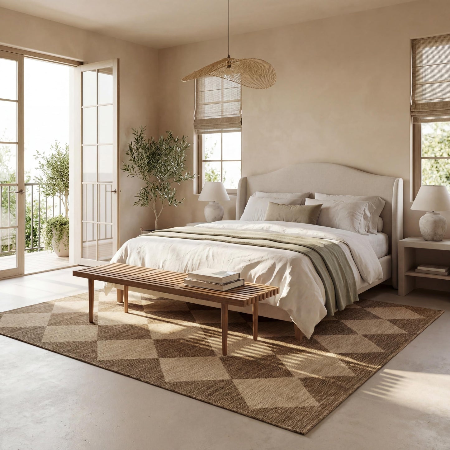 nuLOOM Outdoor Performance Collection Sabina Brown/Ivory, 5' x 8', Soft and Cozy, High Traffic, Stain Resistant, Easy Clean, Durable Area Rug for Indoor/Outdoor Patio, Deck, Porch, Garden, Courtyard
