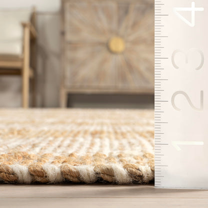 Rugs USA Hillcrest Jute and Wool Area Rug, 7'6" x 9'6", Natural