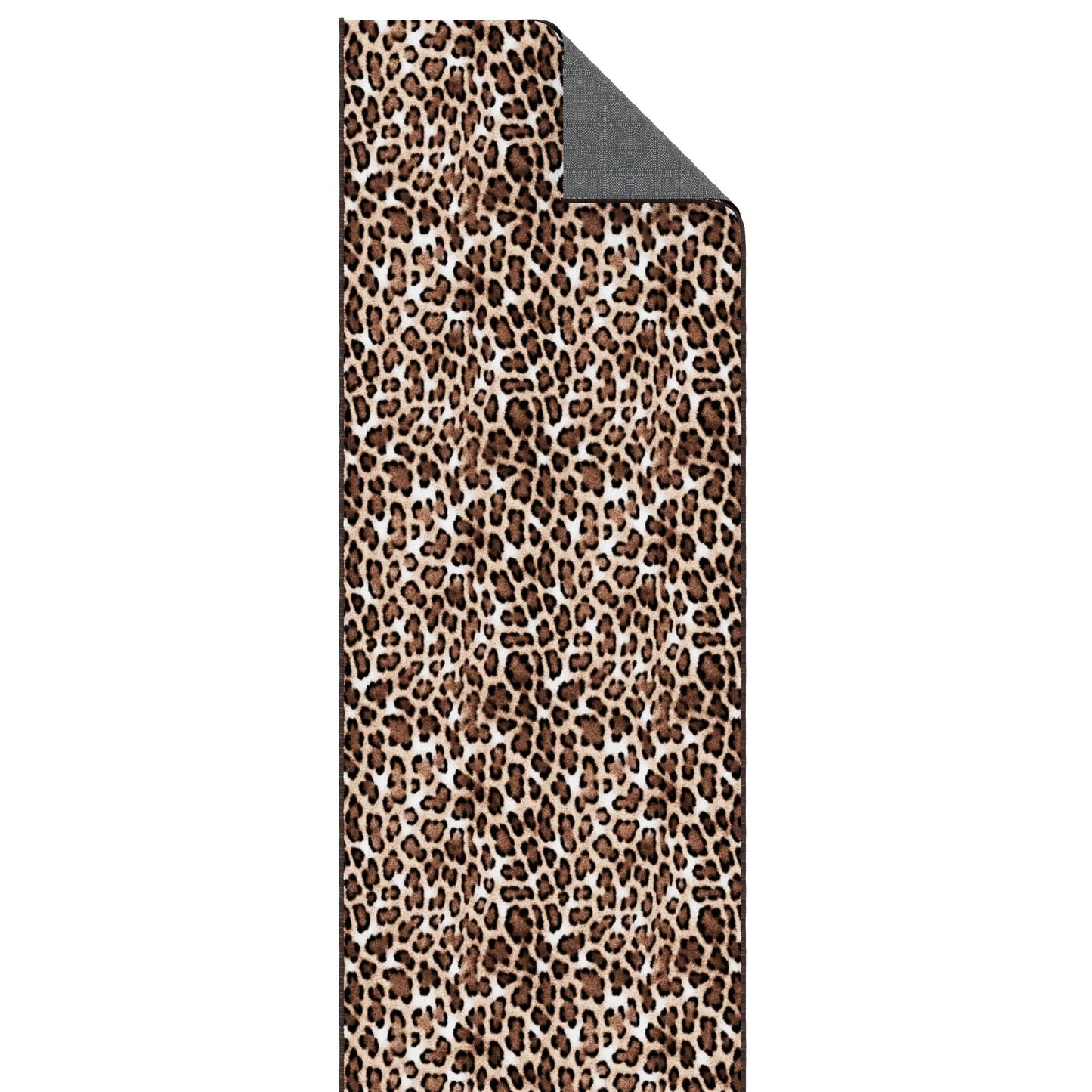 Ottomanson Kitchen Runner Rug 1'10.5" x 6' – Machine Washable Soft Non-Slip Rug, Quick Dry Low Pile Carpet for Kitchen, Bathroom & Entryway, Leopard Print Brown