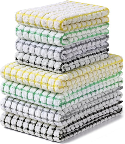 Homaxy Kitchen Towels and Dishcloths Set, 16 x 25 and 12 x 12 Inches, Super