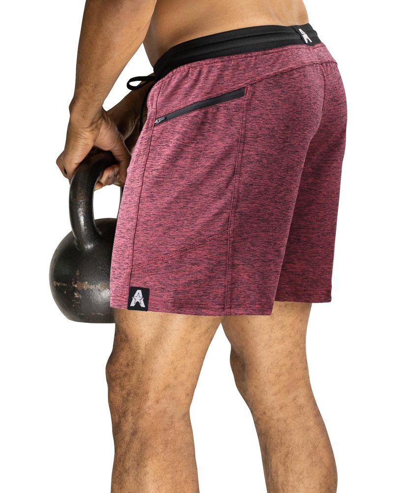 Anthem Athletics Hyperflex Mens Gym Shorts 7" Inseam Workout Athletic Sport Exercise Training Running Shorts for Men - Iron Oxblood G2, Large