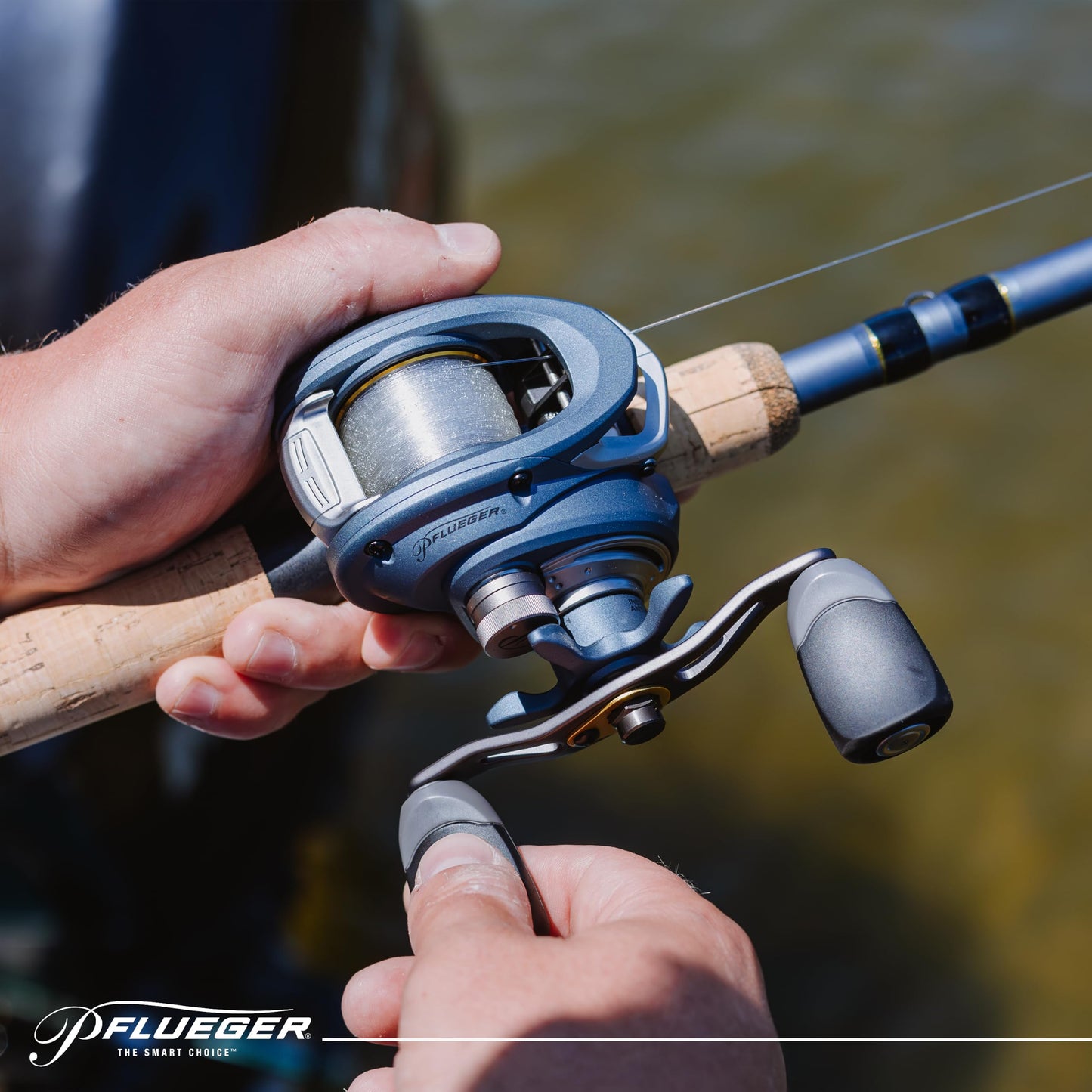 Pflueger President Baitcast Low Profile Reel, Freshwater Fishing Reel, Right Handle Position, Graphite Construction, Multi Disc Star Drag System