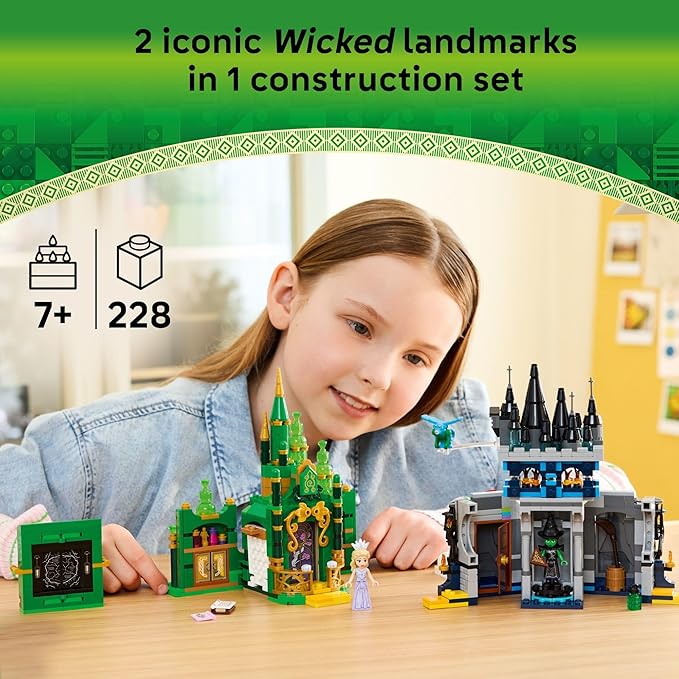 LEGO Wicked Emerald City &amp Kiamo Ko Castle Building Toy - Elphaba &amp Glinda Toy Figures 2 Buildable Playsets &amp Flying Monkey Minifigure for Kids Ages 9+ - Wicked Merch Gift for Girls &am