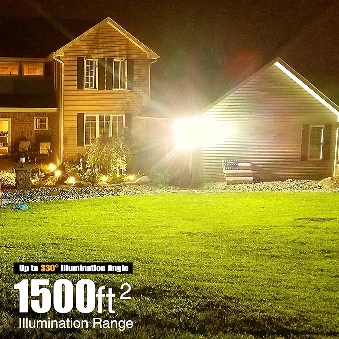 STASUN Flying Series Pro - 150W 15000LM LED Flood Light Outdoor, 3000K Warm Soft White, 110V-130V, IP66 Waterproof, Muti Angle Exterior Floodlight for Sport Court, Commercial, Backyard, Driveway