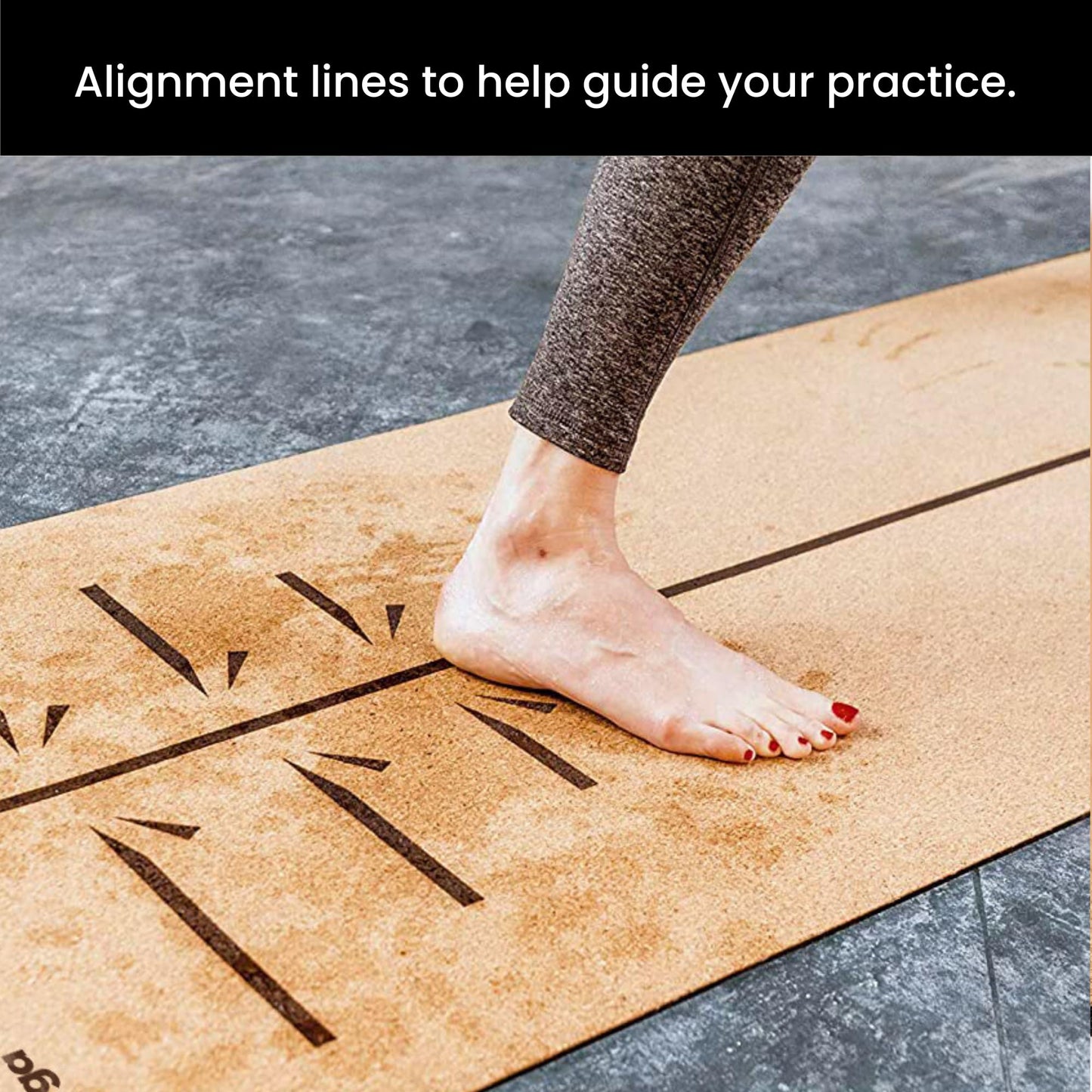 Luxury Cork Yoga Mat - Non Slip, Extra Thick Grip. Thicker, Longer, and Wider for More Comfort and Support. Tough Enough For Hot Yoga. Natural, Non Toxic, and Eco Friendly. Optional Alignment Lines.