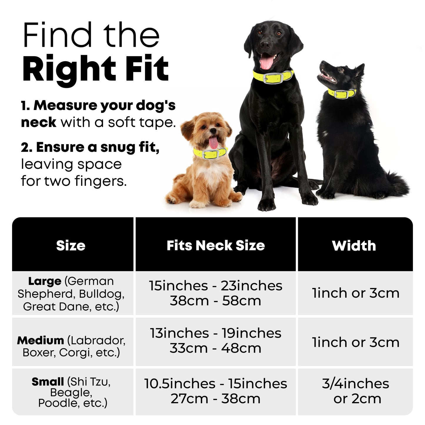 Regal Dog Products Medium Yellow Heavy Duty Reflective Dog Collar with Durable Metal Buckle and D Ring Adjustable, Chew Proof & Waterproof Strong Small Dog Collar Other Sizes for Medium & Large Dogs