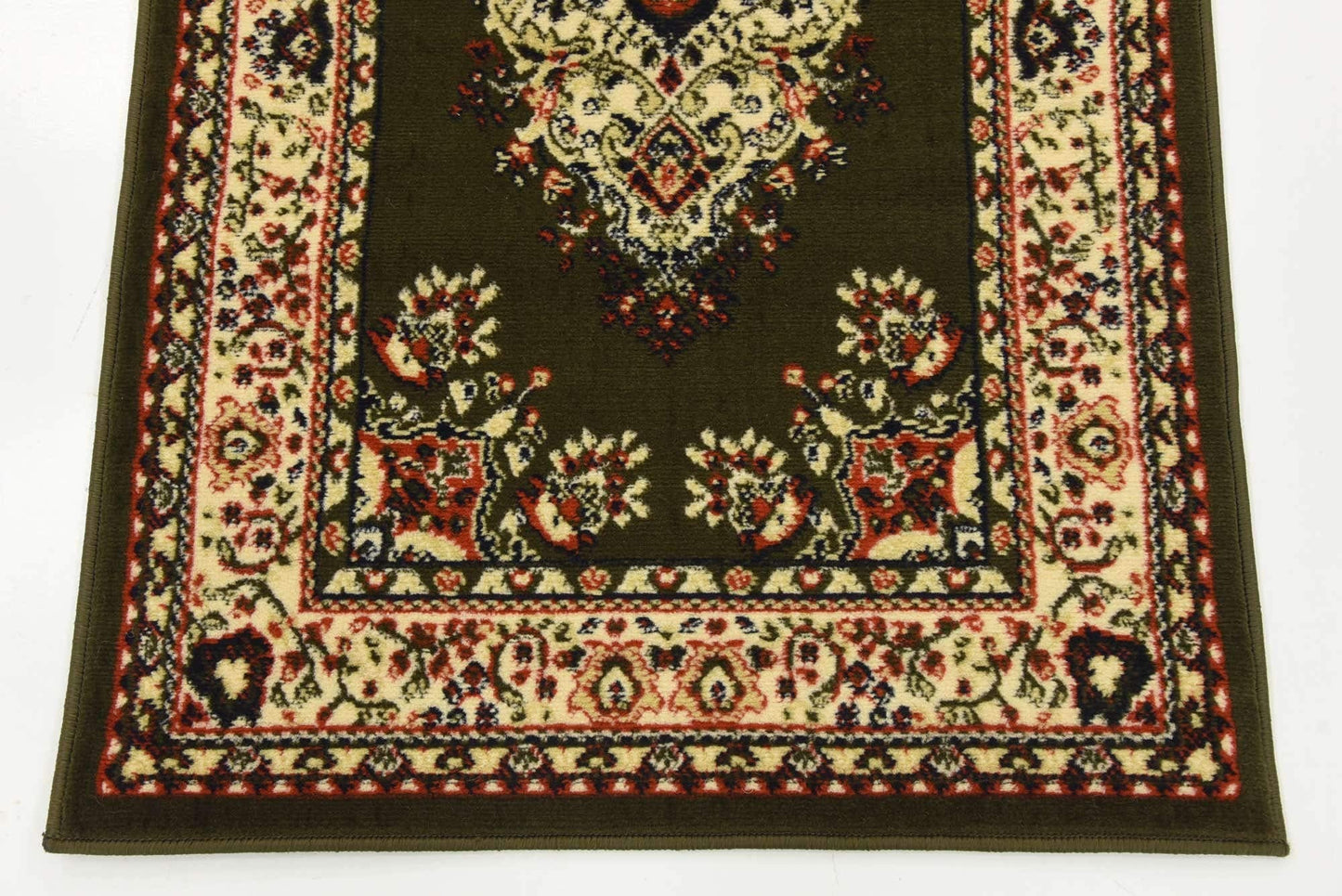Unique Loom Reza Collection Traditional Persian Style Area Rug, 2 ft 7 in x 10 ft, Olive/Ivory