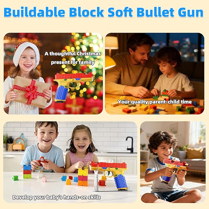 Tactical DIY Building Block Handle SetFun Building Block Kit with Display Stand for AdultsFun Assembly Toy with Reusable Parts