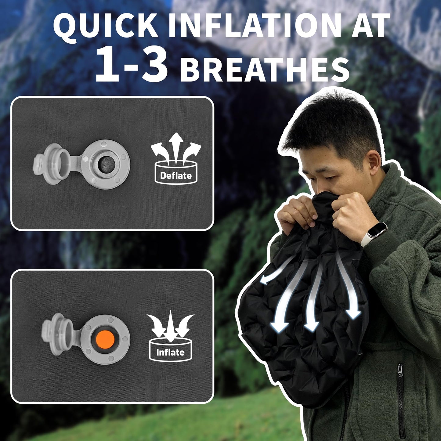 YEEKORO Inflatable Seat Cushion, Lightweight Camping Air Sitting Pad with Repair Cloths, Waterproof Stadium Seat Pad, Portable Seat Cushion for Climbing Hiking Office Airplane Car Stadium Seat