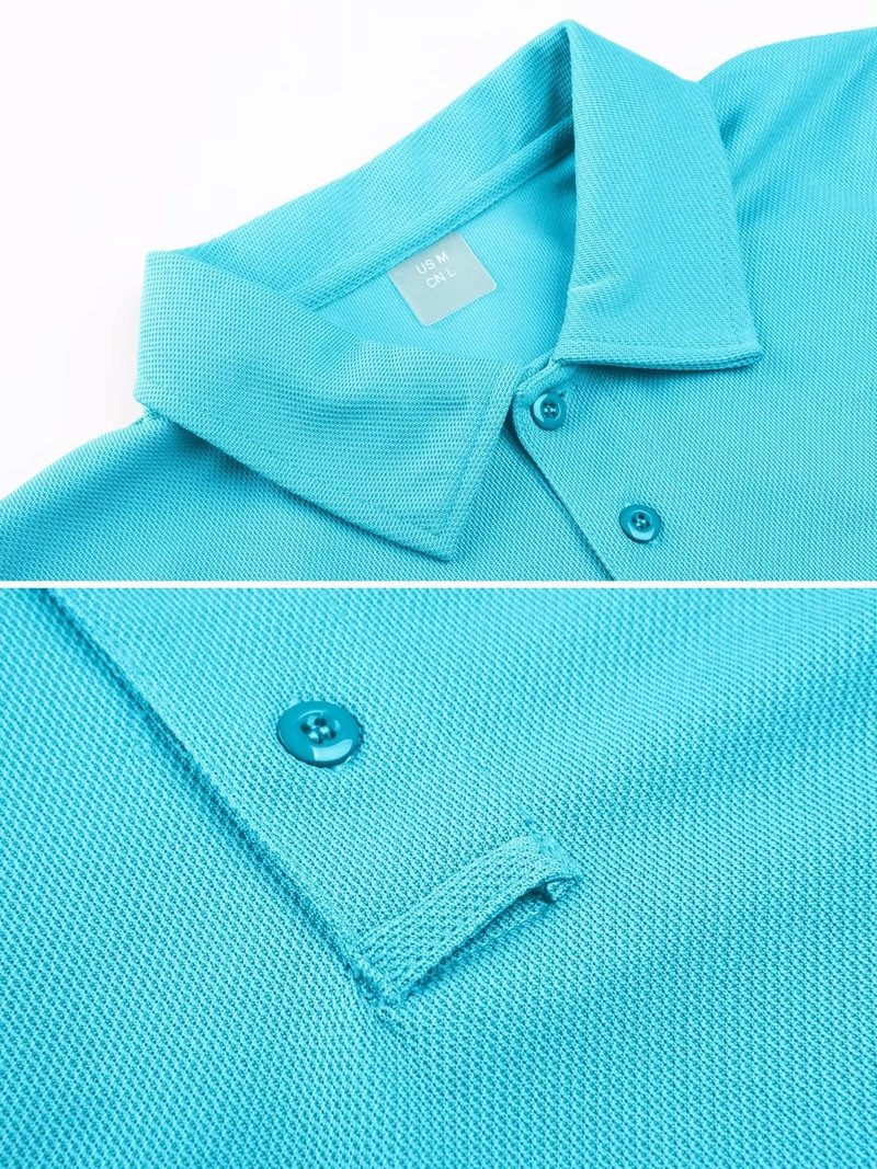 MAGCOMSEN Mens Polo Shirts Golf Shirts Polyester Quick Dry Light Work Shirts Golf Polo Shirts Ice Blue XL