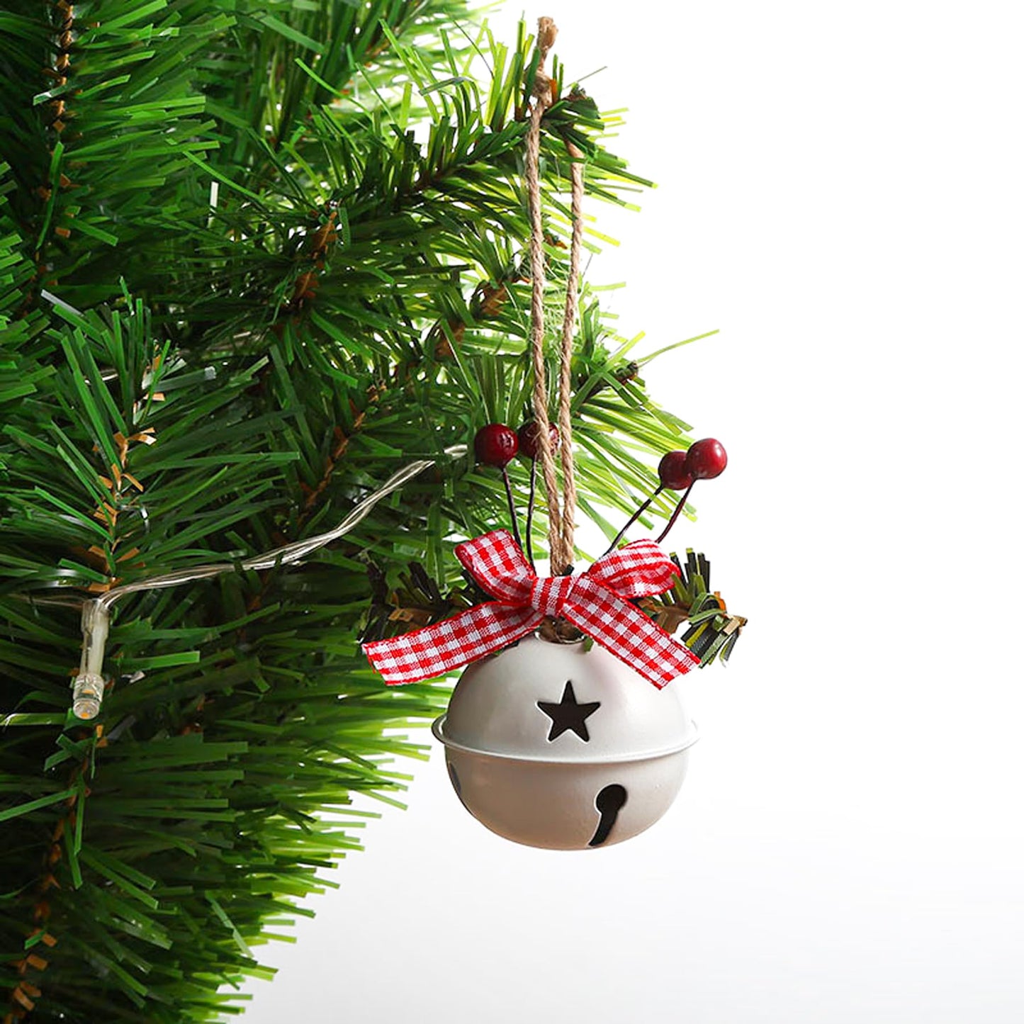 18 PCS Christmas Jingle Bells Ornaments in Red, White, Green - Christmas Tree Decor, Wreath, Memorial Ornament