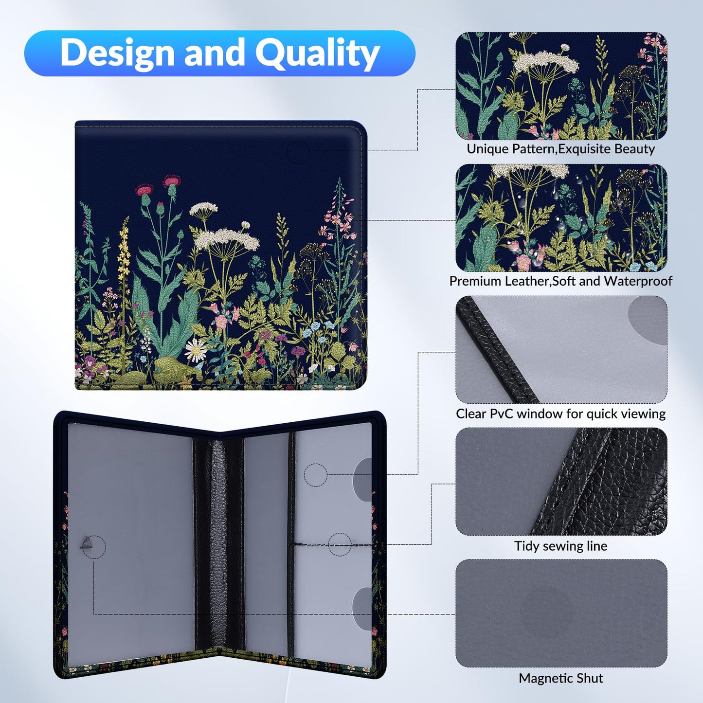 Pisypox Car Registration and Insurance Card Holder，Vehicle Glove Box Car Organizer，Accessories Case for Storing Driving Licences, Cards, Documents