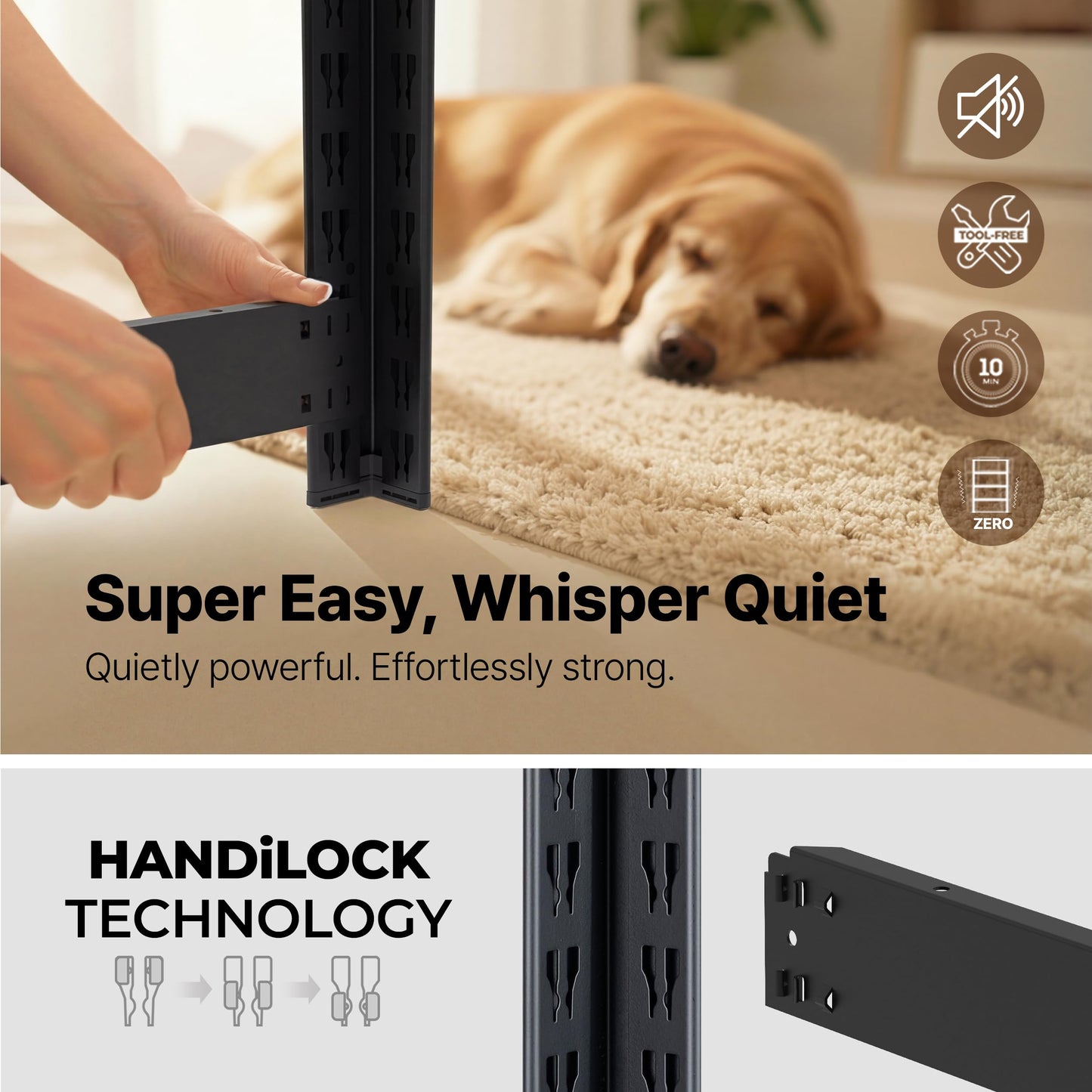 HOMEDANT House 24.4" W 5 Tier Heavy Duty Garage Shelving Adjustable Metal Rack Storage Shelves Standing Shelf Unit Organizers Pantry Closet Office Black 1Pack