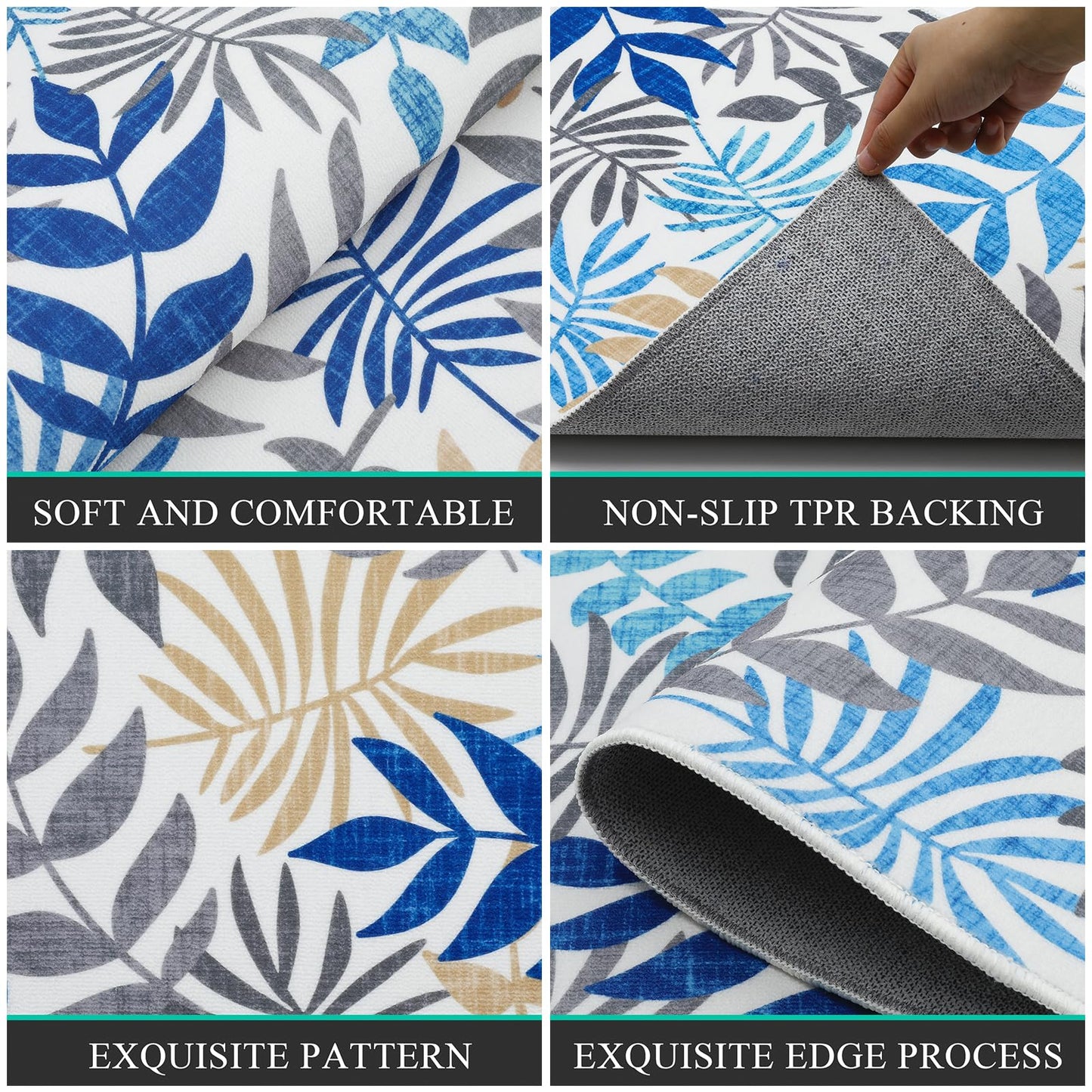 Bsmathom Boho Kitchen Rugs Sets of 3, Farmhouse Kitchen Rugs and Mats Set Non Skid Washable Kitchen Mats Non Slip Kitchen Floor Mats for Hallway Entryway Laundry Room