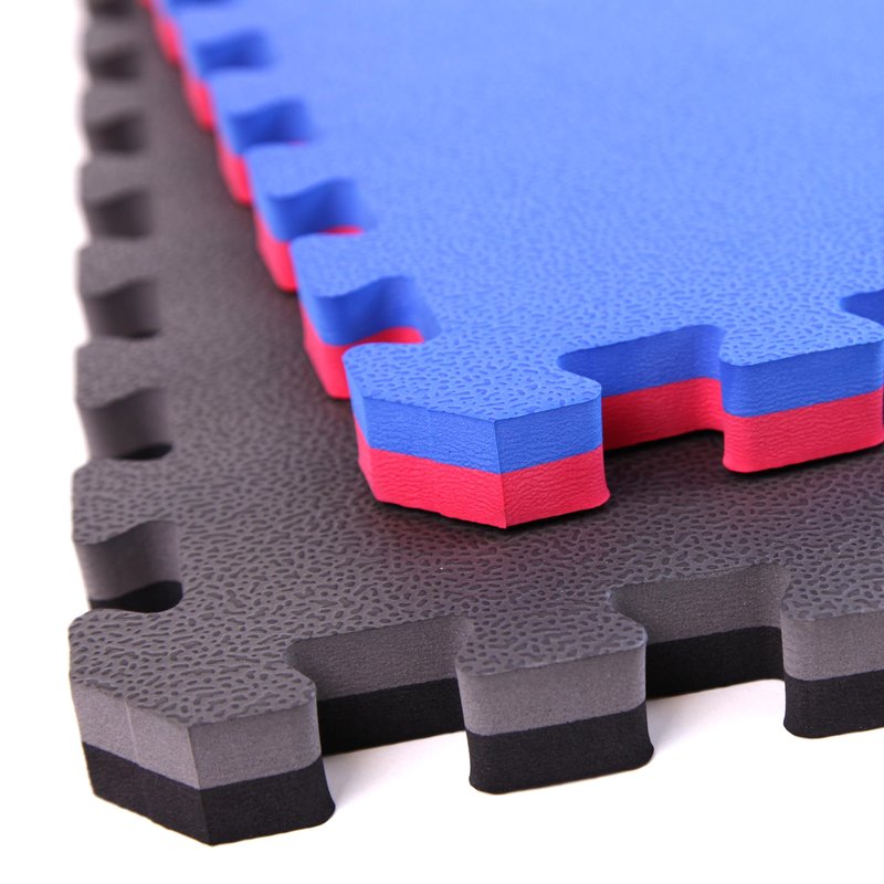 FlooringInc's 1" Thick Foam Tiles, 2'x2' Interlocking Tiles, Ideal Yoga Mat, Gymnastics, Workout Mat for MMA and Jiu Jitsu Training, Reversible Black/Gray, 4 Pack (16 Sq/Ft)