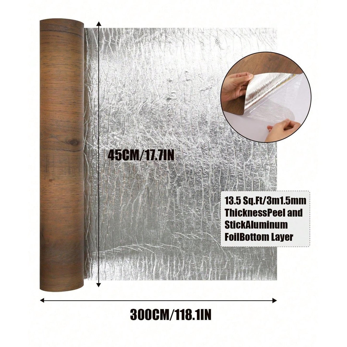 Luxury Thicken Wood Grain Peel and Stick Floor Tiles Self-Adhesive Vinyl Flooring Roll-DIY Easy for Wall and Floor,Hard Surface/Waterproof/Anti Slip (Brown Vinyl Flooring, 17.72 "W x 118" L)