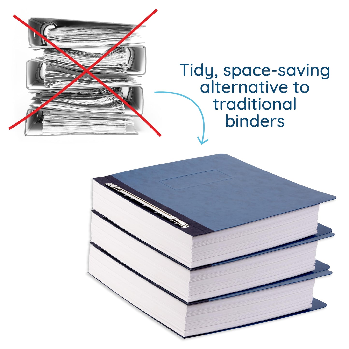 25 Blue Summit Supplies Pressboard Report Cover, Navy Blue Business Report Covers, Pressboard Binder 8.5x11, 25 Pack with 3'' Capacity