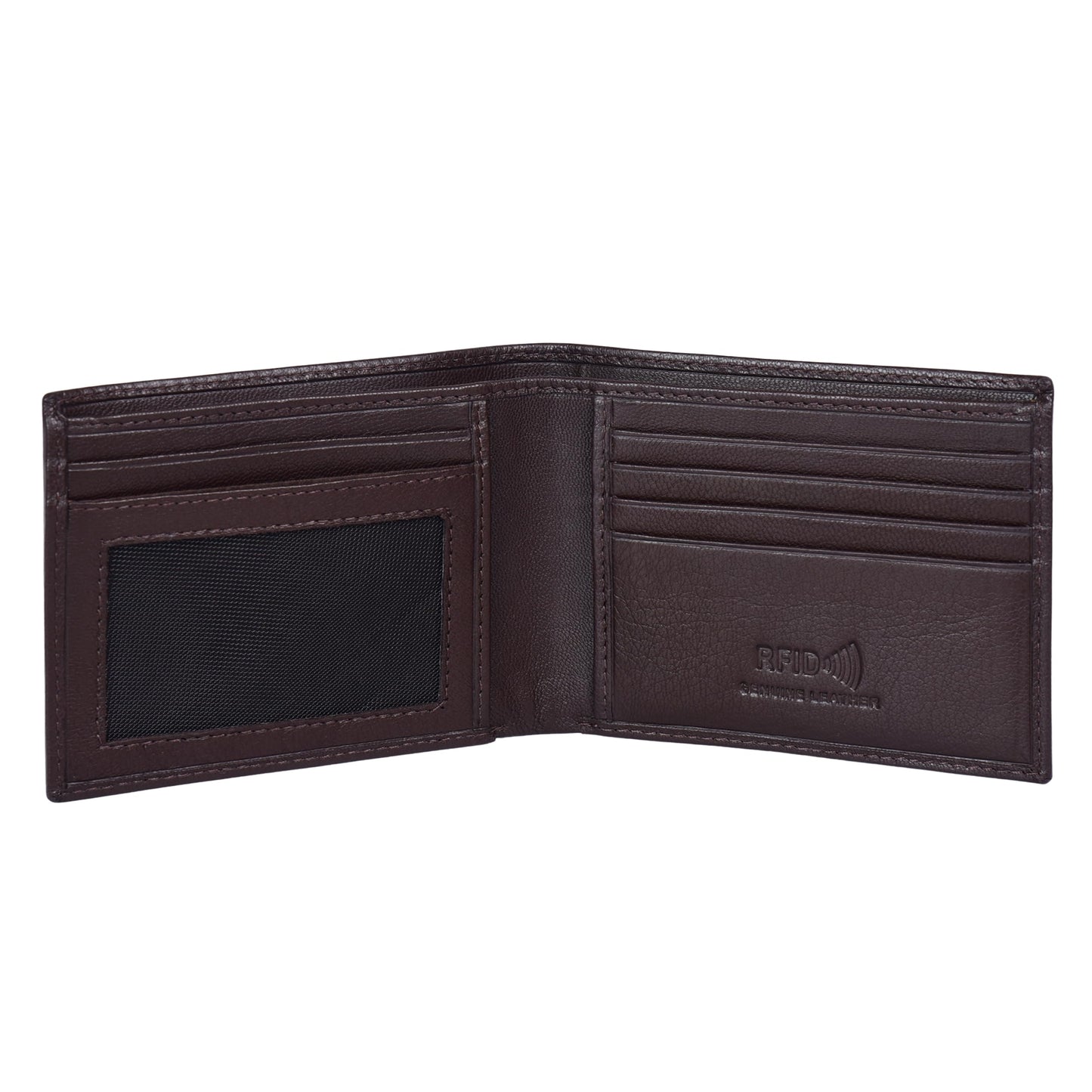 ASAD Leather Bifold Wallets For Men with 2 Note Compartment, 6 Card Slots, 2 Slip Pocket & 1 ID Slot, Genuine Leather Bifold Wallet for Men, RFID Blocking, Slim Wallet | Brown