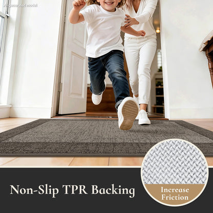 MatMaven Dirt Trapper Door Mat 20"x 32", Non Slip Washable Doormat, Stain Resist and Absorbent Welcome Mat, Floor Mats,Low Profile Entrance Dog Door Mats for Front Back Door,Taupe