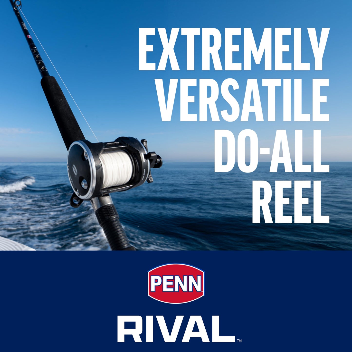 PENN Rival Level Wind Conventional Boat Fishing Reel, HT-100 Star Drag, Max of 15lb | 6.8kg, Forged and Machined Aluminum Spool, RIV20LW, Black