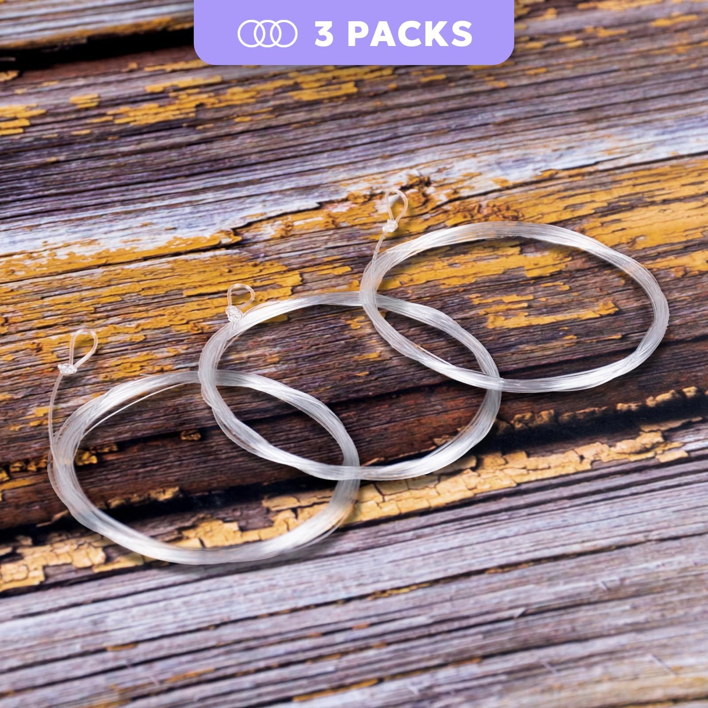 SF 3 Packs Pre-Tied Loop Fly Fishing Tapered Leader Fluorocarbon 7.5FT 1X