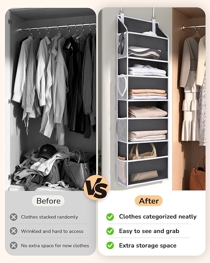 ULG 2 Pack Small Over Door Organizer