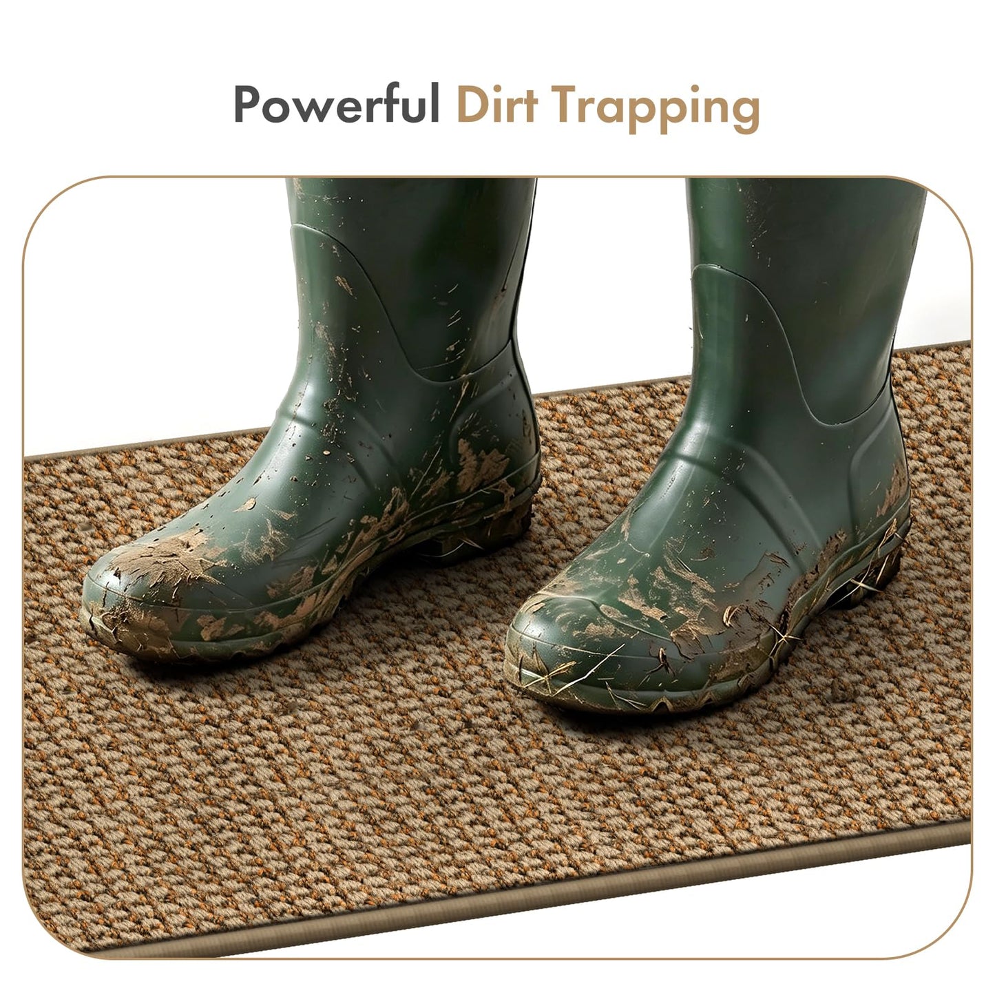 Atoping Indoor Door Mat 36"x60", Dirt Trapper Entryway Mat(Rolled-Up, No Creases), Non-Slip Absorbent Doormat for Front Door Inside Entrance, Low Profile Floor Mats with Rubber Backing, Light Brown