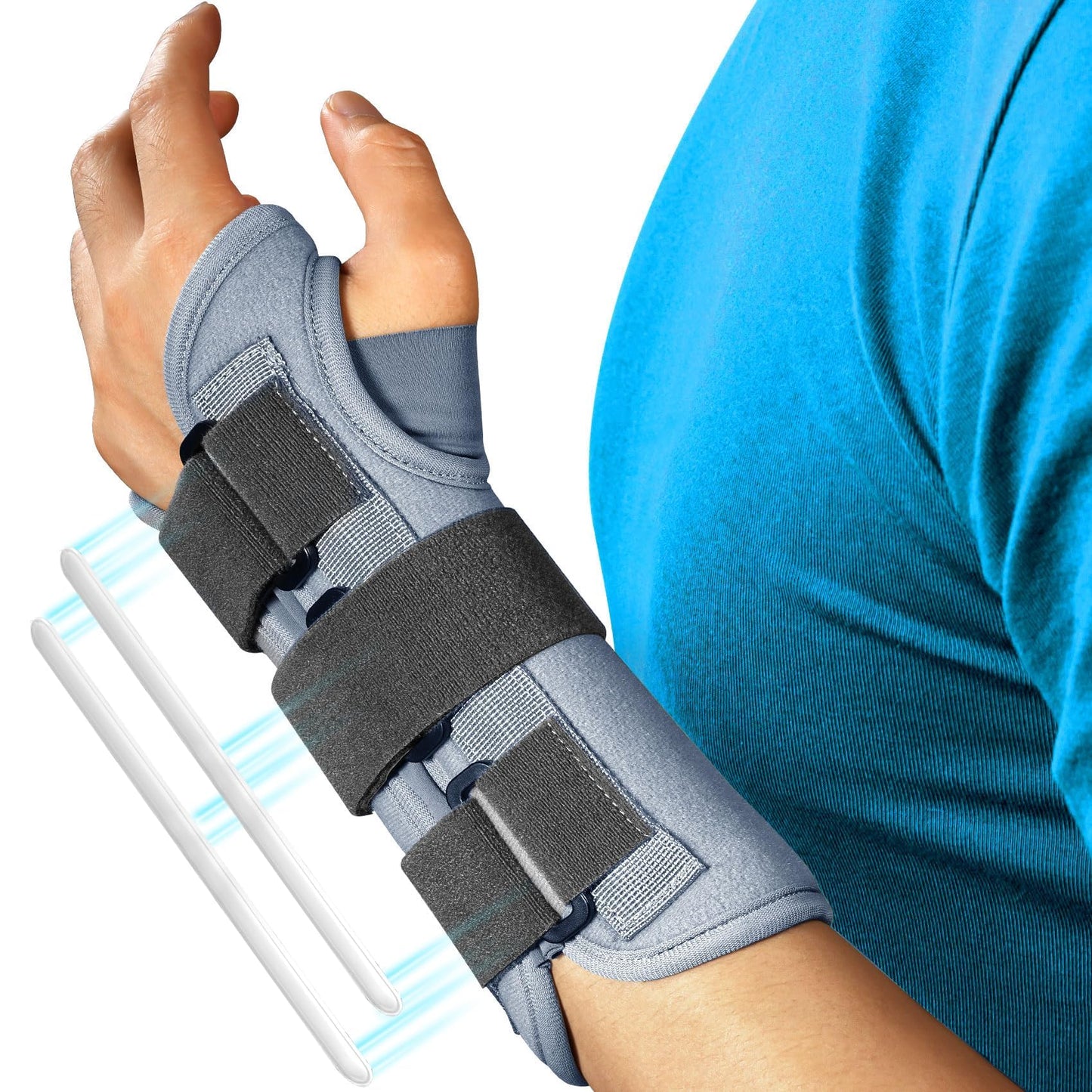 FEATOL Wrist Brace Splint Carpal Tunnel for Women Men, Night Wrist Sleep Support Brace, Left Hand, Medium/Large, Pain Relief for Sprain, Arthritis, Tendonitis