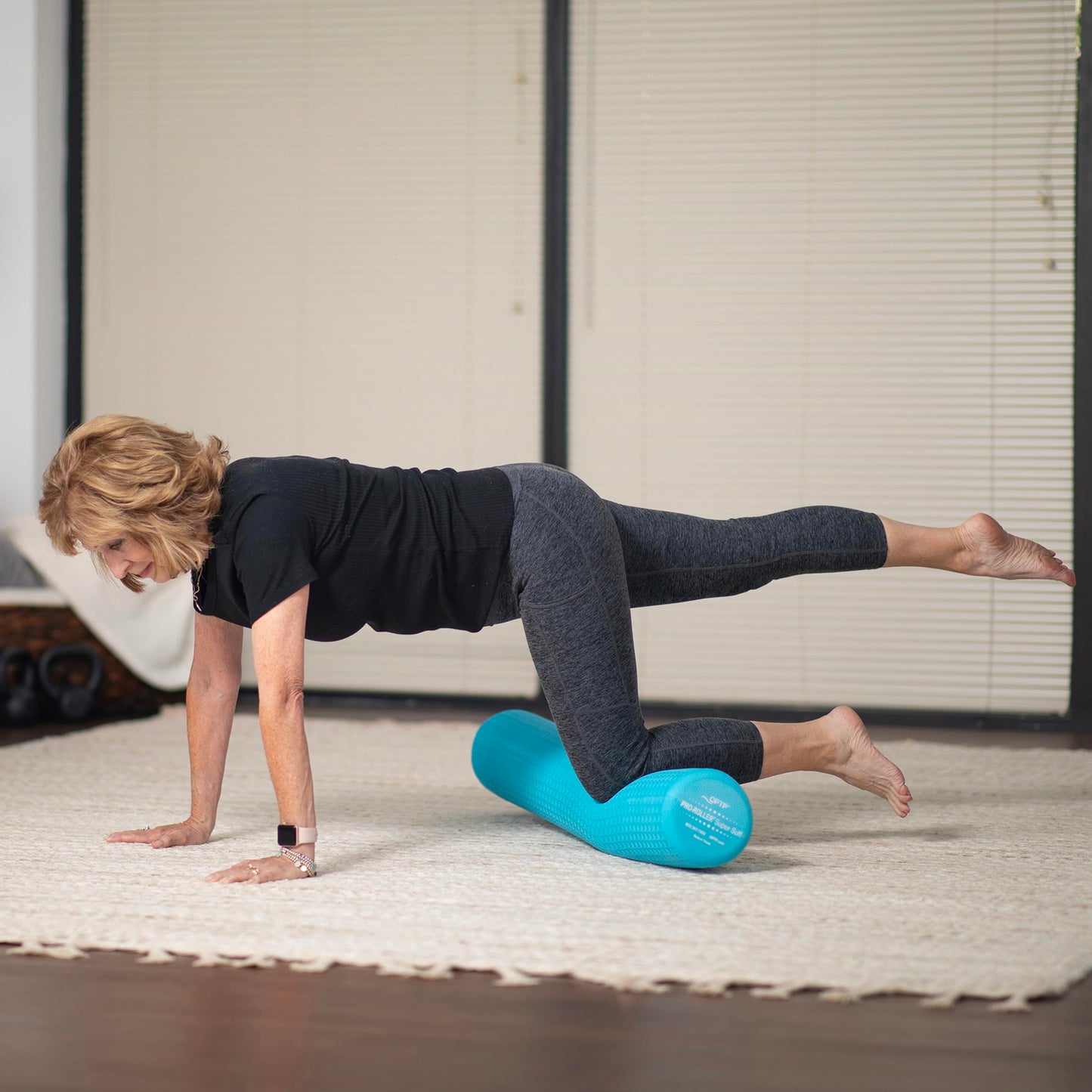 OPTP PRO-Roller Super Soft Density Foam Roller 36 in - Light Blue Low Density Foam Roller for Exercise, Gentle Massage, and Physical Therapy 36" x 6" Round