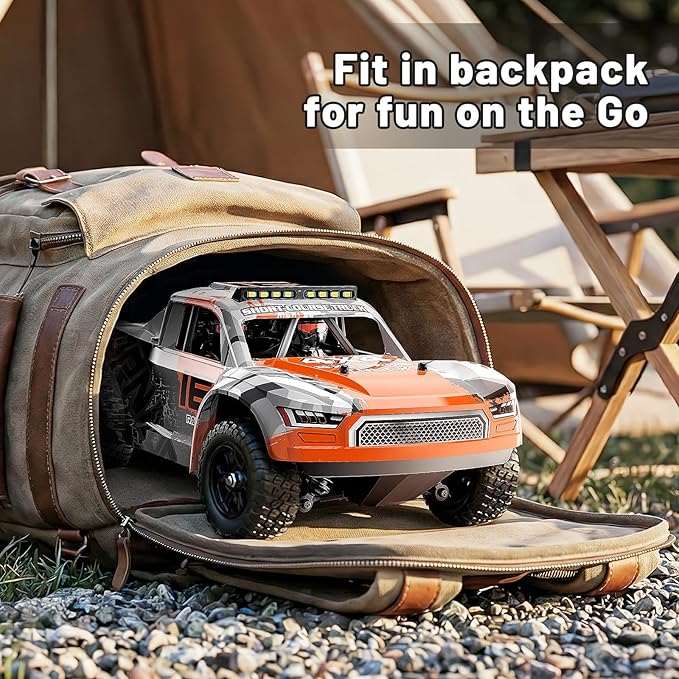1:16 Beginner RC Cars4WD Drift All Terrain Remote Control Car Short Course RC Truck Up to 36 km/h2.4GHz RTR 2×7.4V 1300mAh Batteries 2 Tire Sets  Metal Drivetrainfor Adults and boys age 8-12
