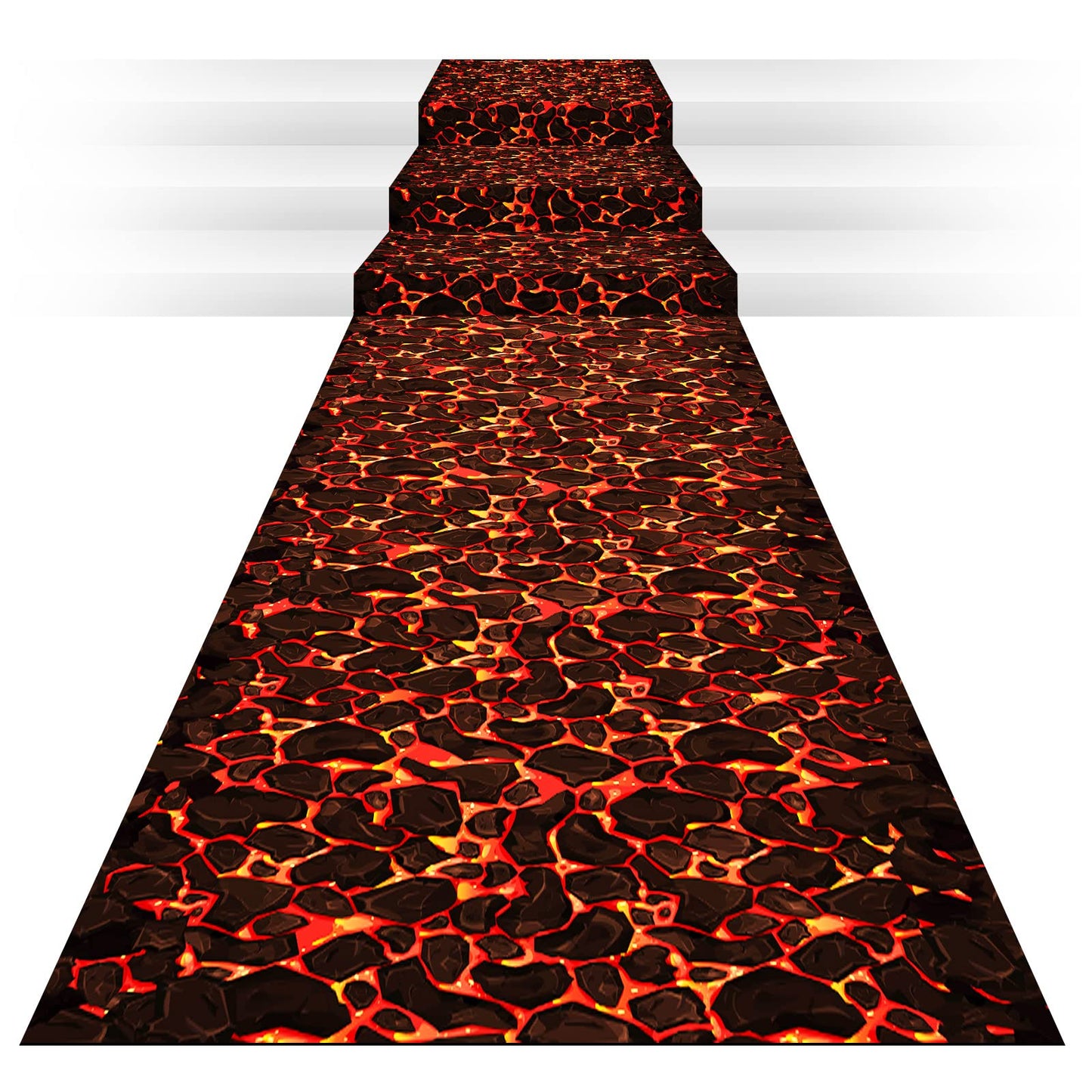 Pinkunn 24 Inch x 10 ft Plastic Hot Coals Runner Party Decorations Lava Themed Party Theme Tablecloth Runner Table Floor Cover for Fire Volcano Halloween Birthday Party Supply (1 Pc)
