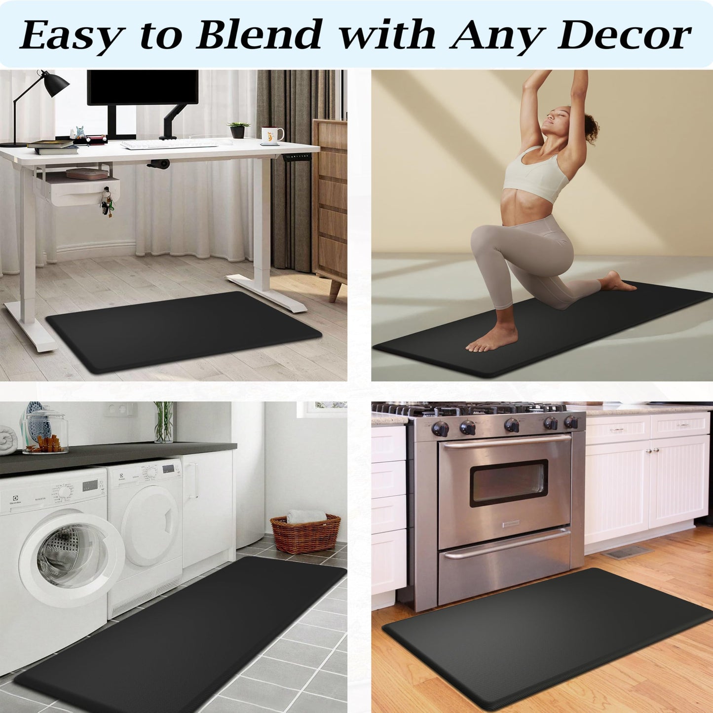 Artnice Kitchen Mats for Floor, 3/4 Inch Thick Anti Fatigue Mats for Kitchen Floor, Non-Slip Standing Desk Mat, Waterproof Cushioned Kitchen Rugs for Home, Office, Sink, Laundry (17.3" x 28")