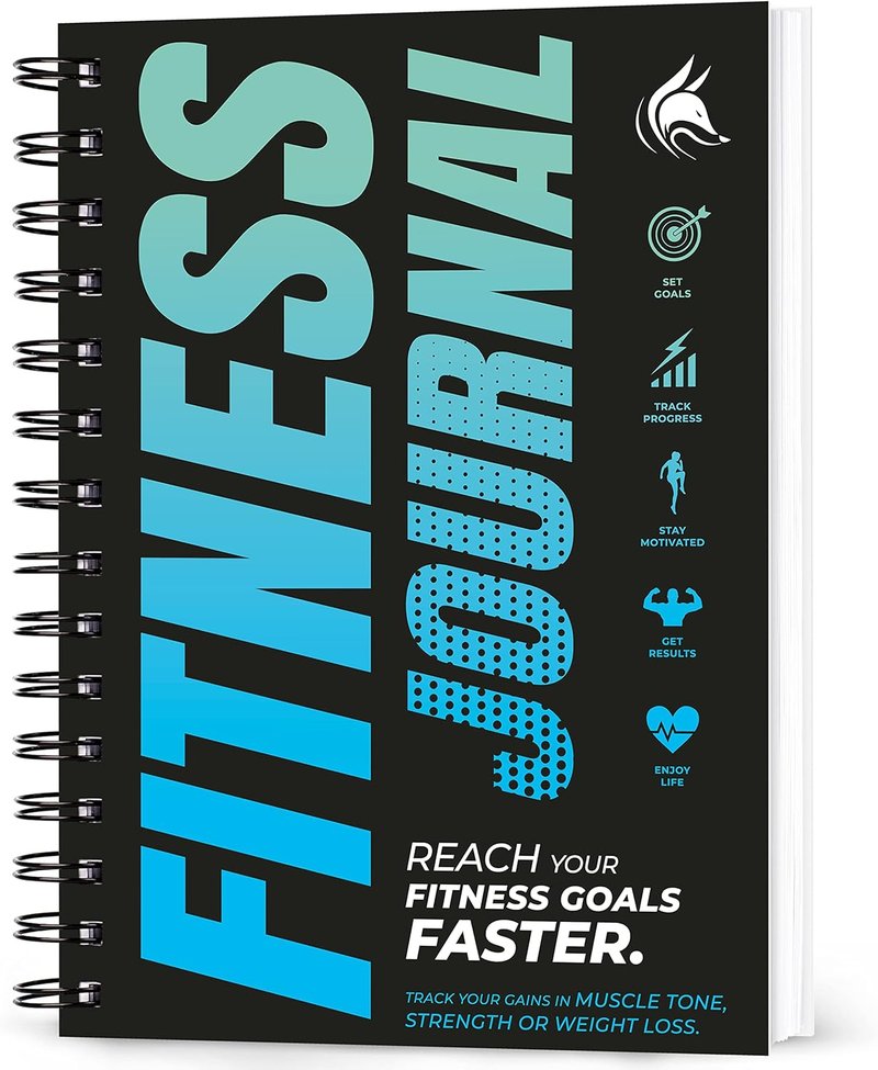 Clever Fox Fitness Journal - Daily Workout Log Book for Men & Women | A5 Size, Ocean Blue, Spiral-Bound