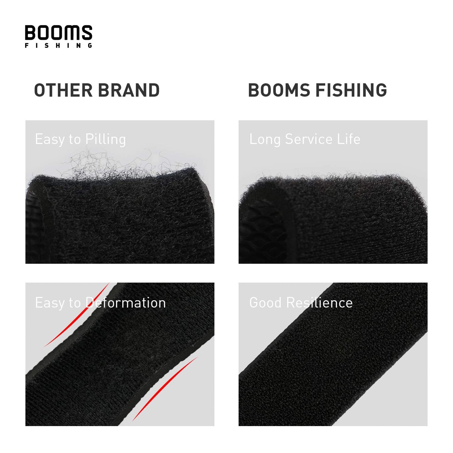 Booms Fishing RS3 Fishing Rod Wrap Pole Straps, Assorted Colors 9.6" 6pcs