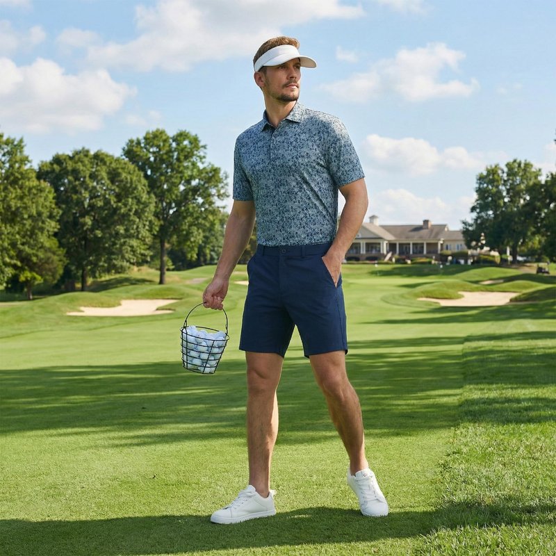 M MAELREG Polo Shirts for Men Quick Dry Fit Short Sleeve Performance Moisture Wicking Print Men’s Golf Shirts