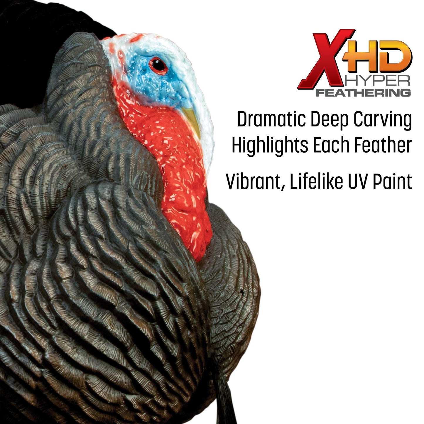 Higdon Outdoors Apex Full Strut Tom Turkey Decoy with Magnetic Removeable Fan for Turkey Hunting