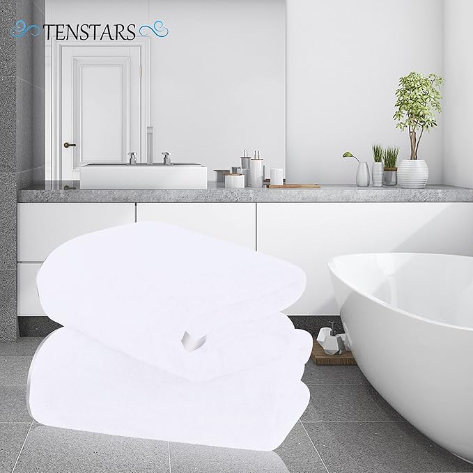 TENSTARS Silk Hemming Bath Towels