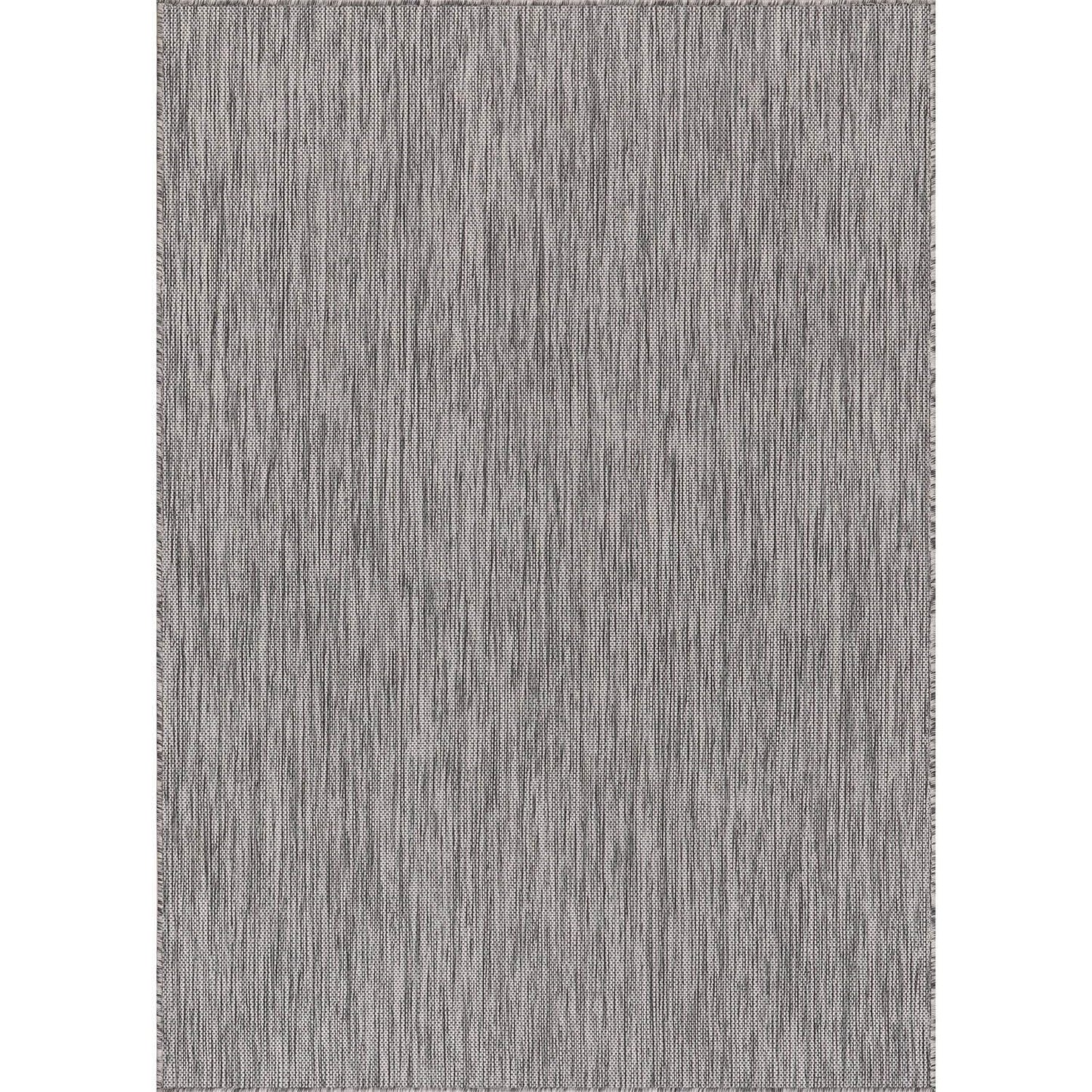 Washable Indoor Outdoor Rug 5x7 Weather Resistant Area Rugs Modern Solid for Porch Deck Balcony Backyard Patio Outside Carpet (5 X 7 Silver Grey)