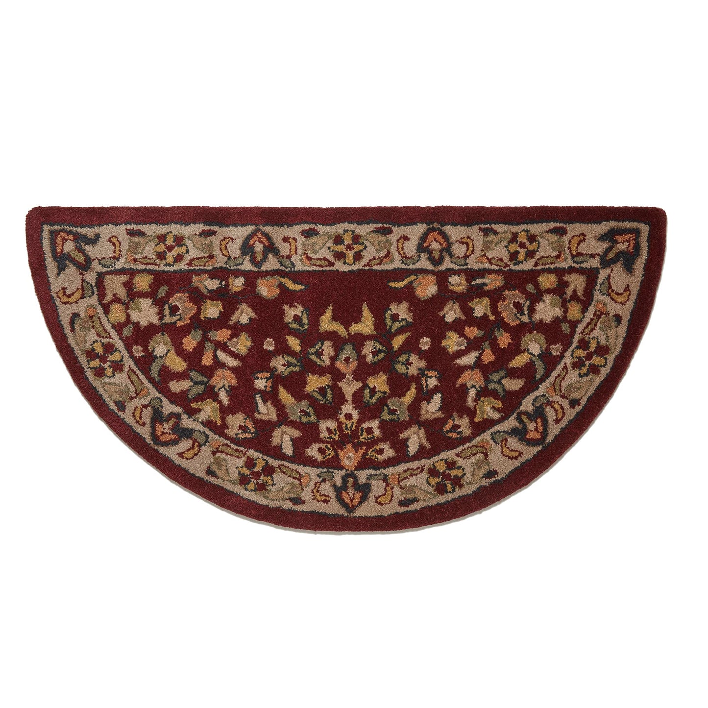 UniFlame - Hand-Tufted Hearth Rug, Red/Beige Finish - Size: 44" L x 22" W