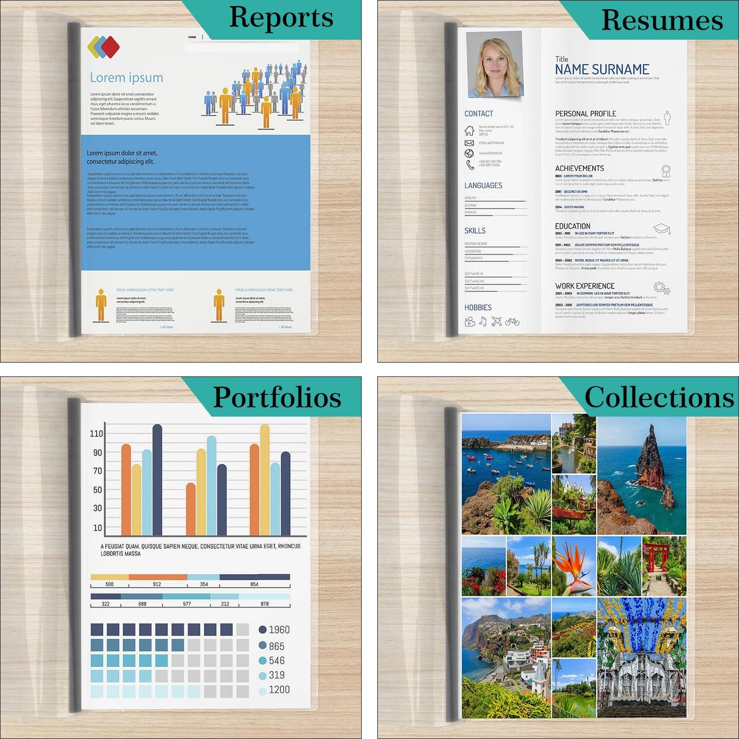 Dynta Report Covers 42 Pack Presentation Folders for Letter Size 70 Sheet Capacity, 5.5 Mil Report Covers with Sliding bar Black, Resume Folder Clear Folder for File Resume Documents