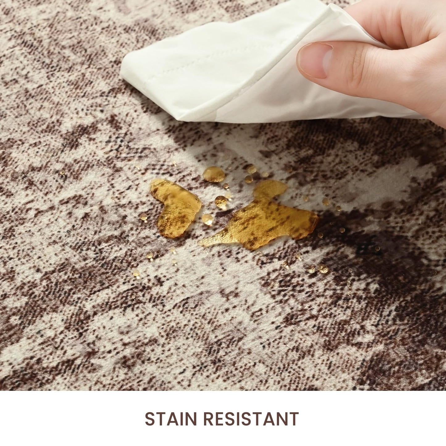 Entrance Rugs Indoor 2x3 Brown Entry Rug Washable Abstract Coffee Small Area Rug Non-Slip Low Pile Throw Rugs for Entryway, Kitchen Floor, Front Door Indoor Door Mat, Bathroom, Bedroom Bedside