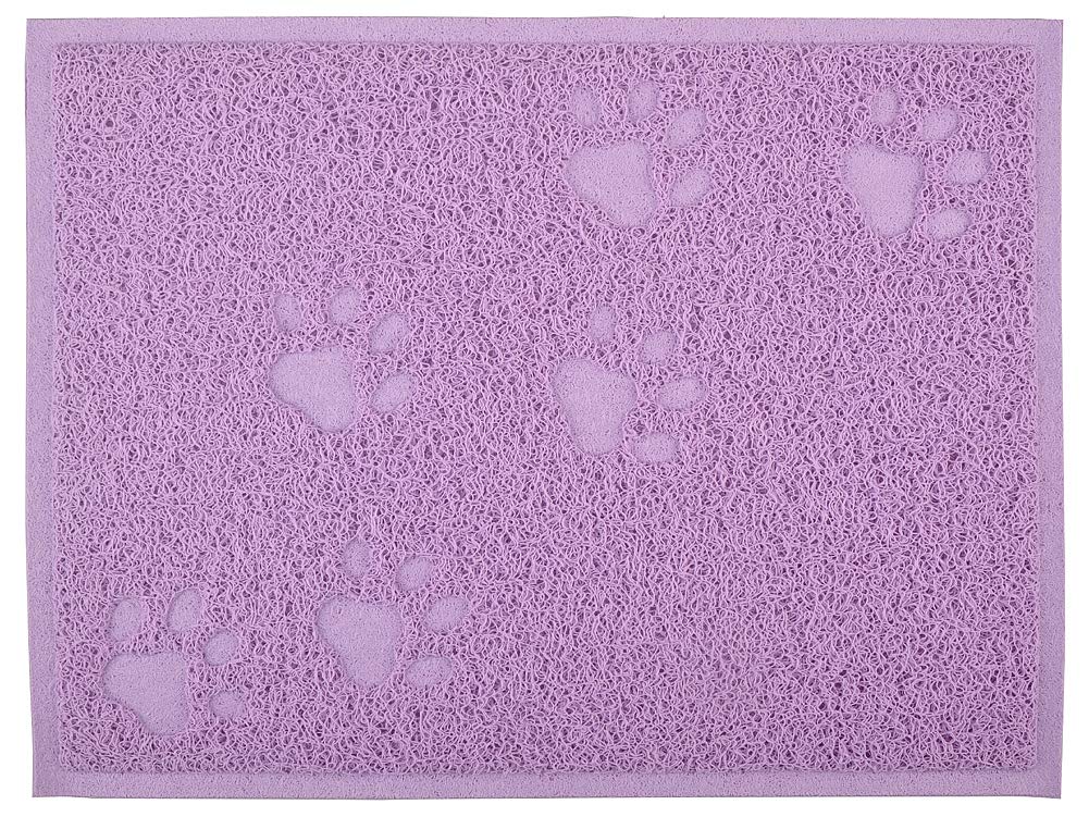 DM Cat Litter Box Debris Catcher Mat, Kitty Scatter Control Rug, 16x12 Inches, Purple
