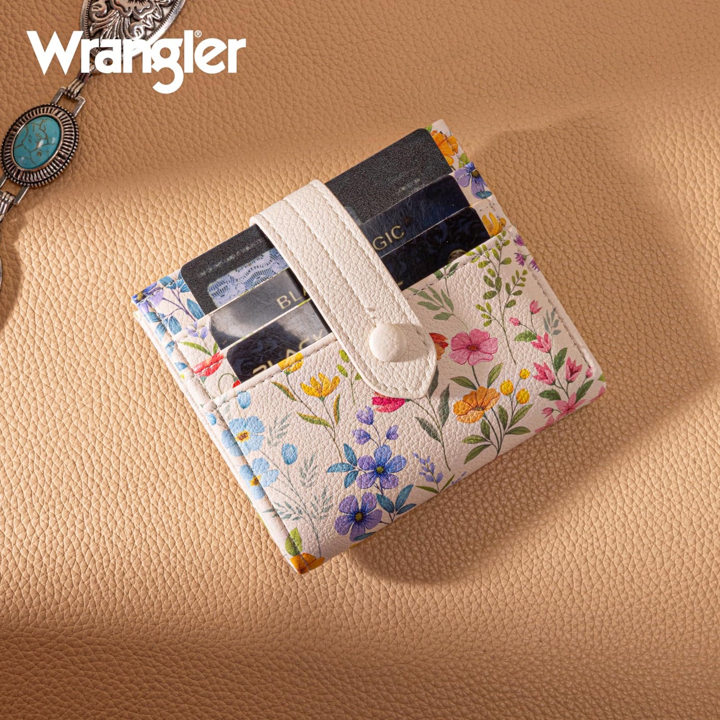 Montana West X Wrangler Womens Small Wallet Bifold Slim Card Wallet RFID Minimalist Cash Organizers with Zipper Coin Pocket