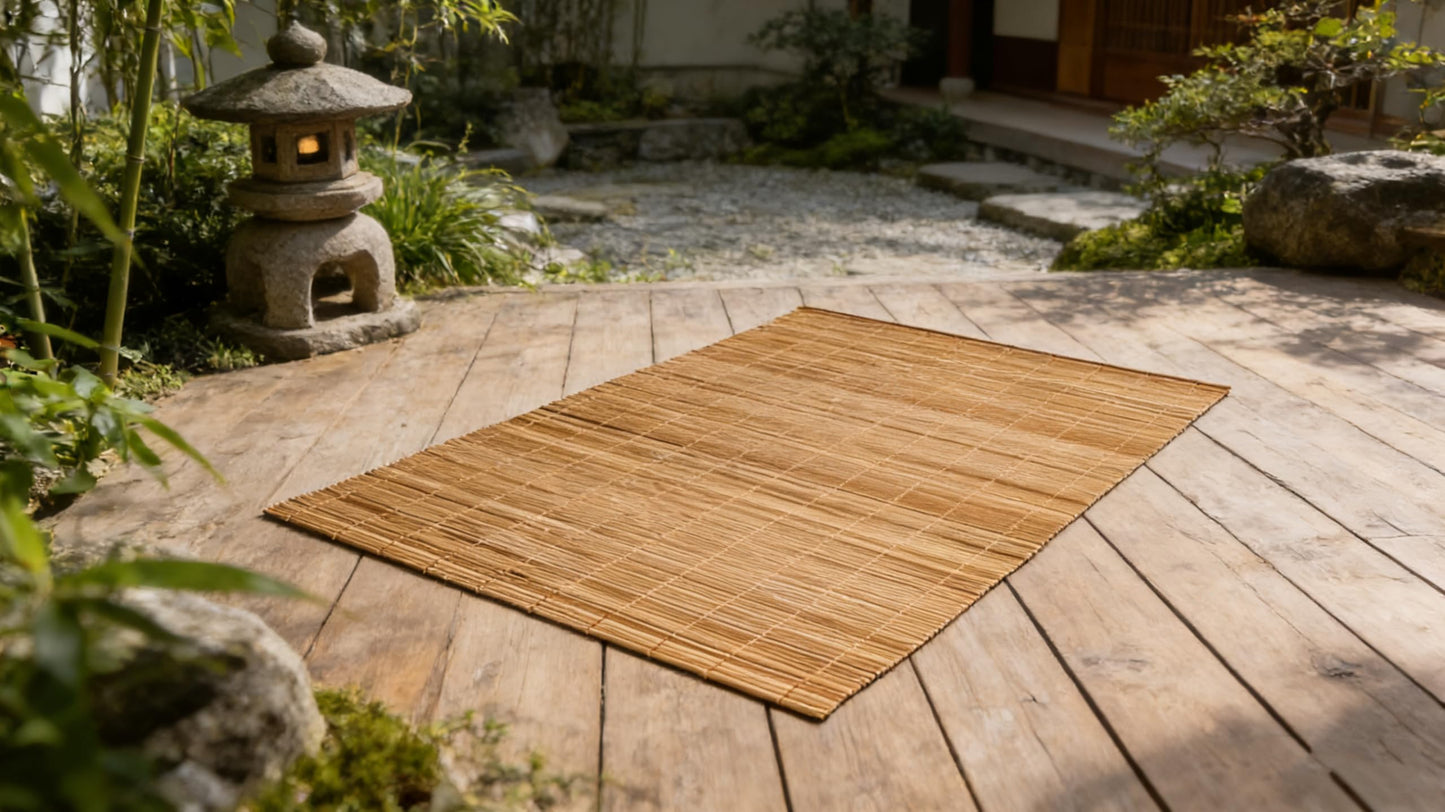 1PCS Placemat Dining Table Placemat Japanese Chinese Kitchen Table mat Bamboo Mat,Heat-Resistant Place Mat Stain Resistant Anti-Skid Washable Bamboo Table Mat