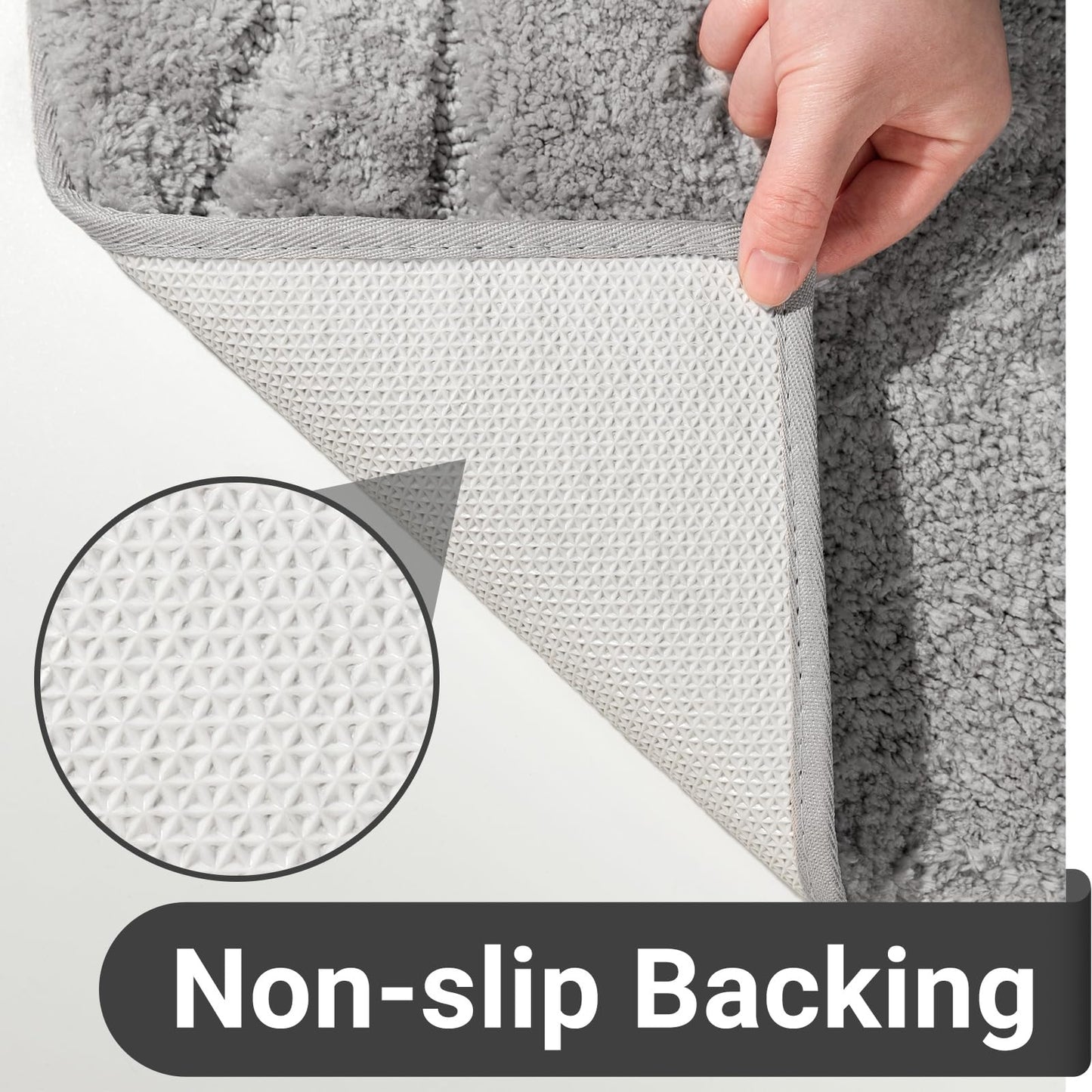DEXDE Bathroom Rugs Mat Runner 24x60, Light Grey Bath Rugs Ultra Long Non-Slip Machine Washable Quick Dry Bath Mats Large Soft Absorbent Microfiber Carpet for Bathroom Floor Tub Shower
