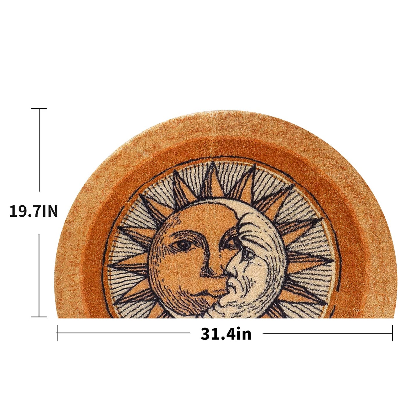 Creative semi-Circular Area Carpet Anti-Slip Super Absorbent Carpet,sun and moon mat,Shaggy Throw Rug for Living Room Bedroom Bathroom Home Decor