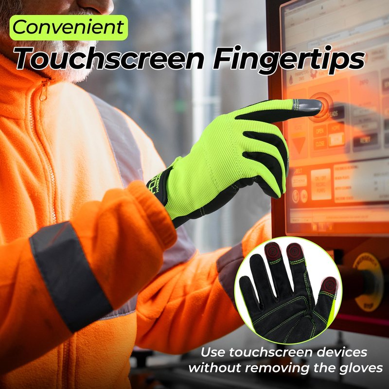 HANDLANDY Work Gloves for Men & Women, Utility Mechanic Working Gloves Touch Screen, Flexible Breathable Gardening Gloves for Yard Maintenance (X-Large, 1 Pair)
