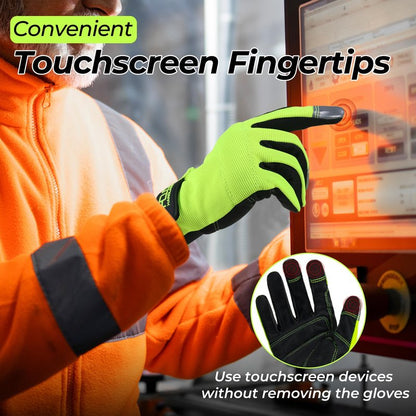HANDLANDY Work Gloves for Men & Women, Utility Mechanic Working Gloves Touch Screen, Flexible Breathable Gardening Gloves for Yard Maintenance (X-Large, 1 Pair)