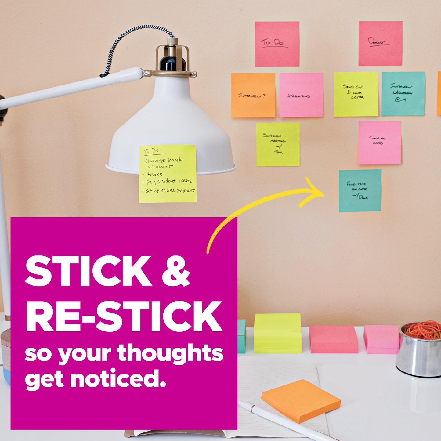 Post-it Super Sticky Notes, 6 Grid Lined Sticky Note Pads, 4 x 6 in, School Supplies, Office Products, Notes for Vertical Surfaces, Monitors, Walls and Windows, White with Blue Grid