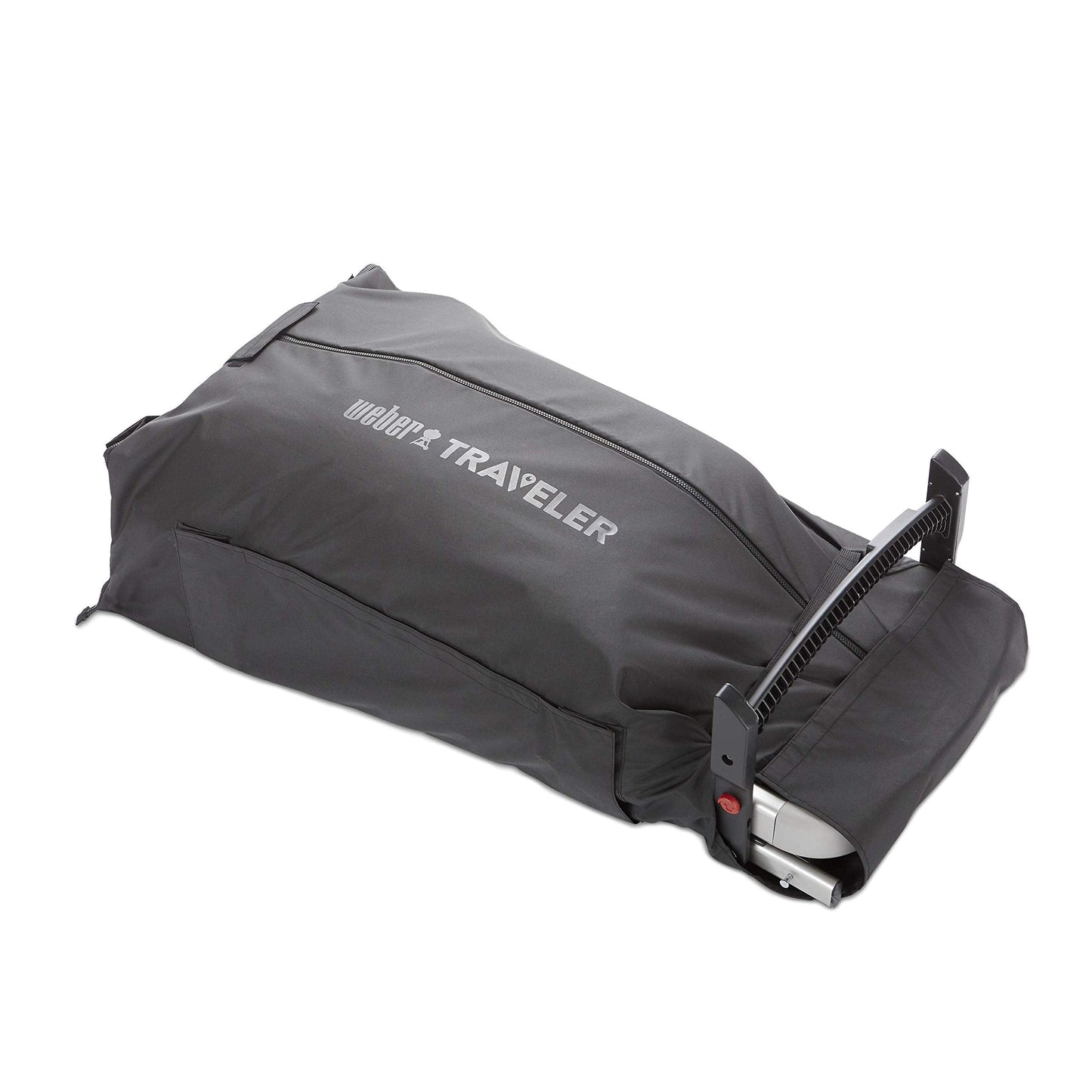 Weber Traveler Cargo Protector Grill Cover, Black – Form‑Fitted Grease‑Resistant Cover with Tool Storage Pockets, Heavy-Duty & Water Resistant for Easy Transport